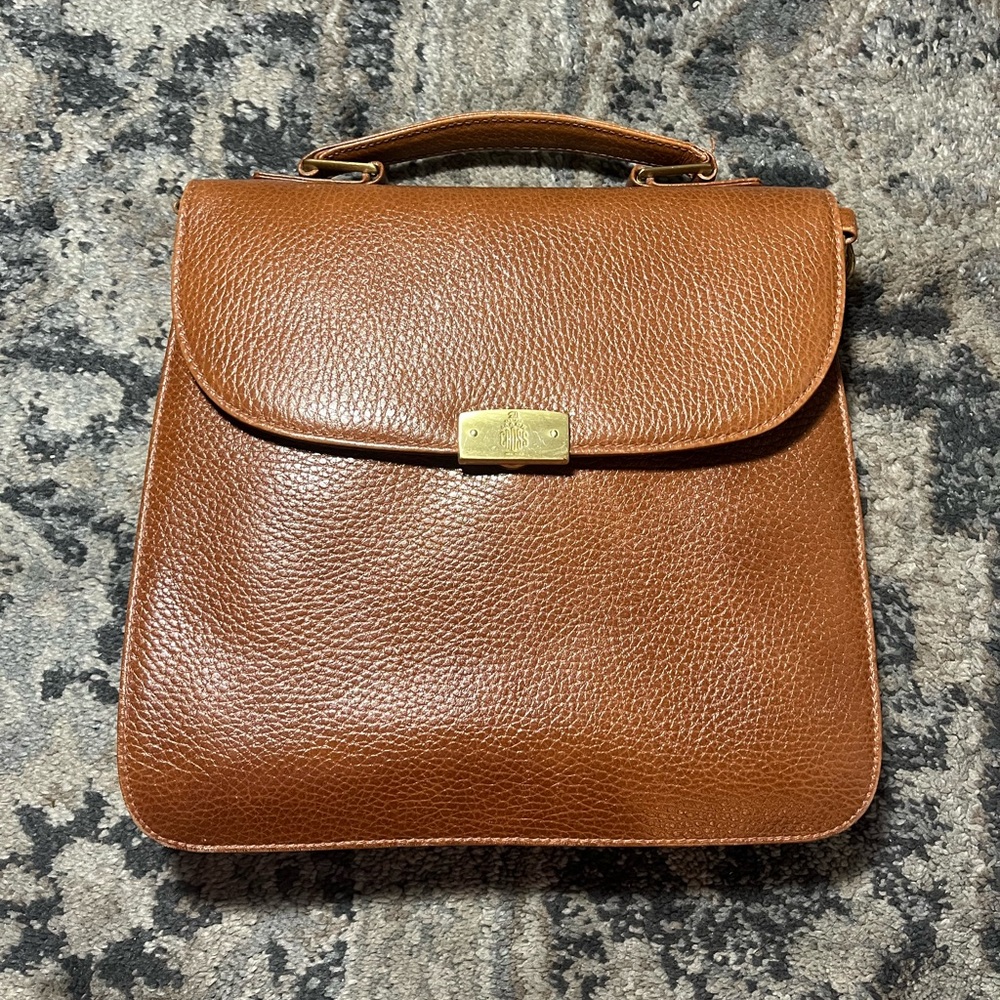 VINTAGE authentic Mark Cross Designer Brown Leather Top Handle Satchel Bag Chic